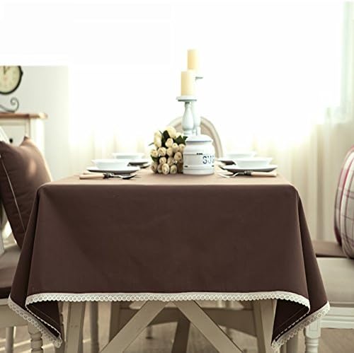 Toechmo Vintage Multi-Purpose Rectangular Cotton Linen Lace coffee Tablecloth, Washable Tablecloth Dinner Picnic Table Cloth Coffee Hall Home Decorative Cover Assorted Size (55 inch x 79 inch)