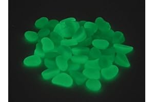 BUSDUGA - Leuchtsteine, Nachtleuchtende Kieselsteine - Indoor/Outdoor (GRÜN-GRÜN 400gramm)