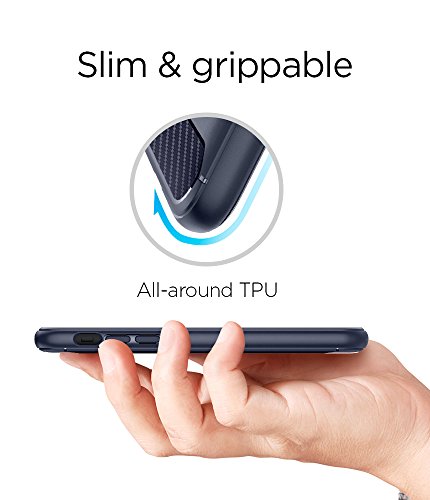 Spigen Rugged Armor  Funda  para iPhone 8 7  rugosa  absorci  n de golpes  dise  o de fibra de carbono   Azul  Midnight Blue 