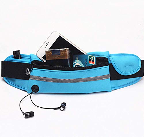 LIJUAN Fanny Pack Slim Polyester Souple Ceinture résistant à la Taille pour Les Femmes Qui transportent Deux téléphones Portables de 6 Pouces en même Temps.