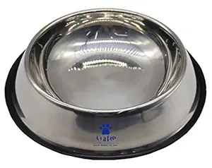 A+a Pets Stainless Steel Water and Food Feeding Non Slip Bowl for Dogs and Cats (XL - 1600ml)