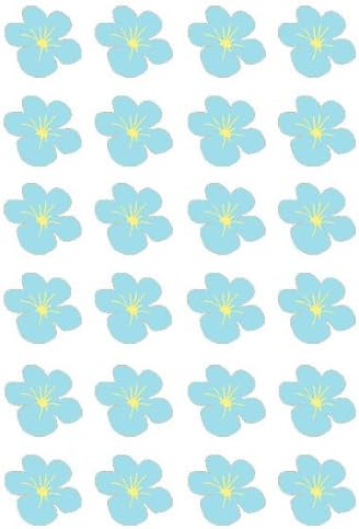PRE-Cut Blue Hawaiian Flower Flat Edible Rice/Wafer Paper Cup Cake Toppers Party Decoration