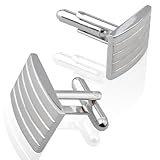 Pair Silver Pure Metal Cufflinks Cuff Links Mens Dress