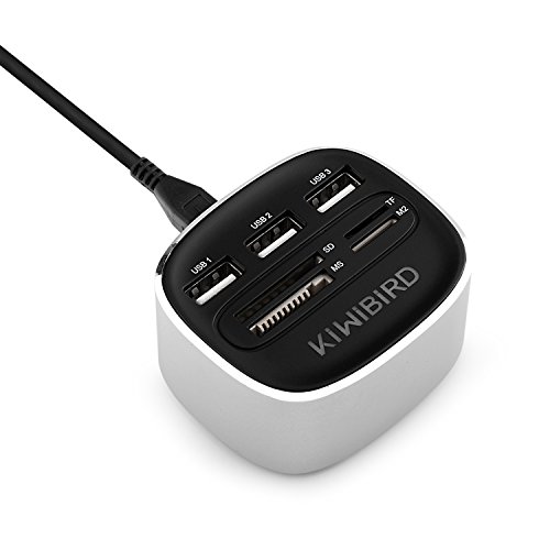 KiWiBiRD High Speed All-in-1 USB HUB / USB 2.0 Kartenleser / USB Combo mit 3 USB 2.0 Anschlüssen und einem MS/SD/M2/TF Kartenleser - 2