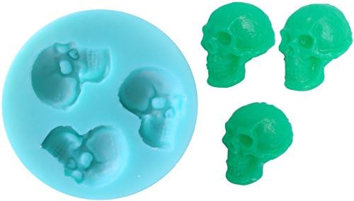 Silicone Mold With imprint Of 3 Human Skulls. For Sugar Paste, Fluxes, Etc For Diy Diy Food Use.Cat: Skull Bone Head