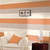  Directo Rayas 3 Color de Rayas Textura Motivos Diseñador Rollo Papel Pintado Pared Vinilo - Naranja Café Crema e40915