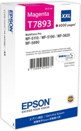 Epson T7893 Tinte, Singlepack magenta, extra hohe Kapazität