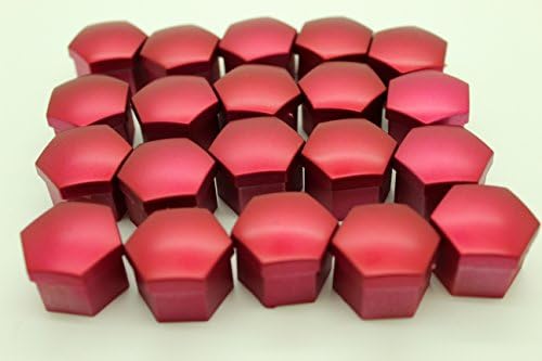 20x Universal Wheel Nut Covers Hex in Various colours comes with Removal Tools (RED 19mm)