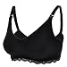 La Isla Women's Full Coverage Cotton Lace Breastfeeding Maternity Nursing Bra Black 40 DD