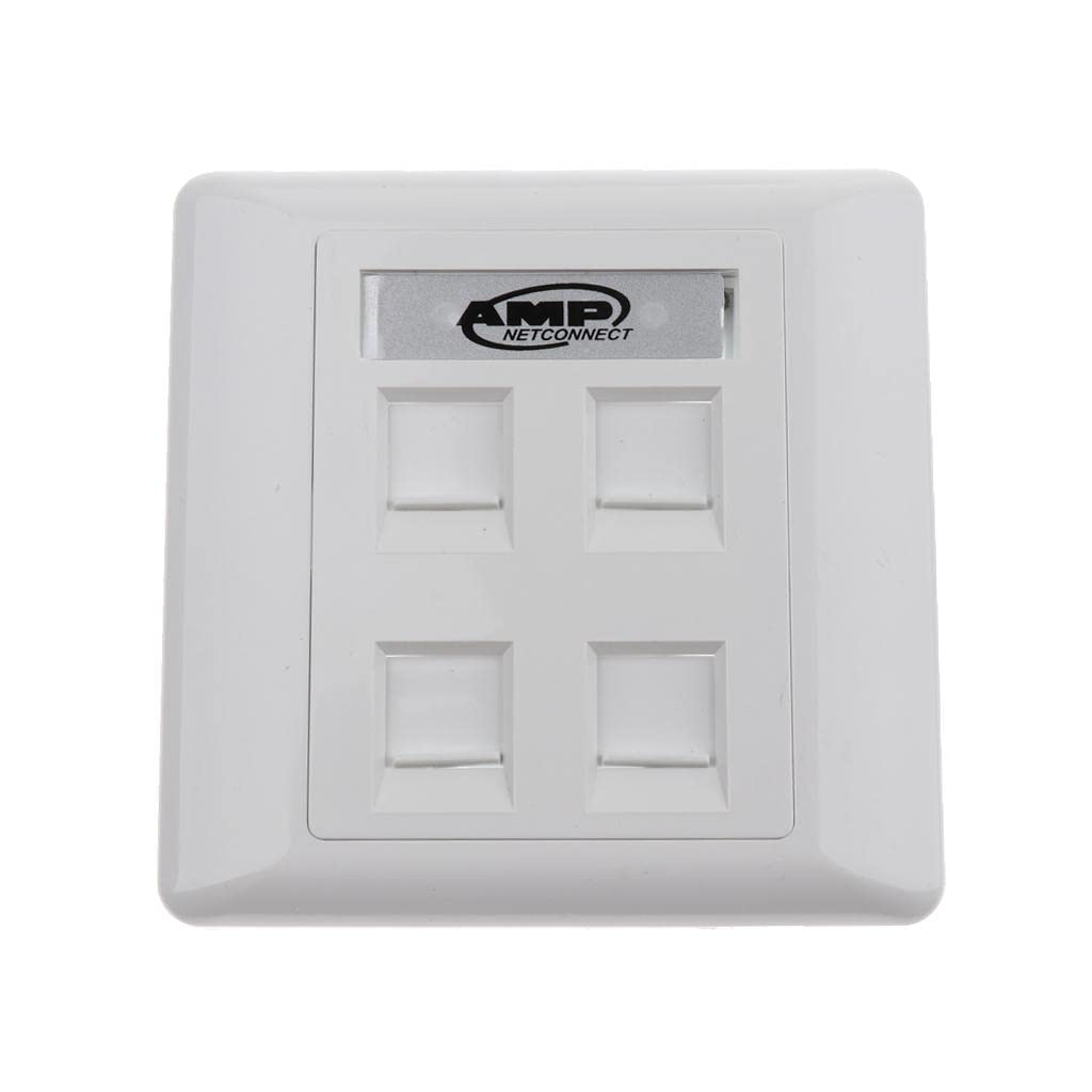 MYADDICTION Quad Data Wall Outlet Face Plate 4 Port Rj45/Rj11 Ethernet Network Socket Computers/Tablets & Networking | Computer Cables & Connectors | Networking Cables & Adapters | Plugs Jacks