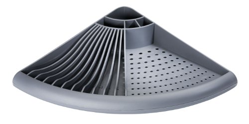 WENKO 2371100 Eck-Geschirrabtropfer, Kunststoff – Polypropylen, 50 x 9 x 35 cm, Grau - 4