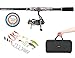 PLUSINNO® Angelrute und -Rollen Kombo VOLLSTÄNDIGES SET Teleskopische Angelrute und -Rolle Schnur Köder Haken Angeltragetasche und Zubehör Angelausrüstungs-Organizer (2.4M 7.87Ft)