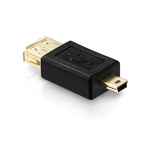 adaptare 41022 USB 2.0-Adapter Mini-Stecker Typ B 5-polig auf Buchse Typ A vergoldete Kontakte schwarz - 2