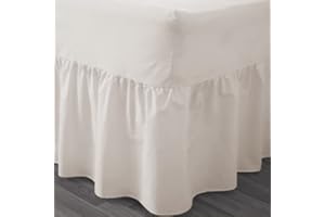 Musbury Easy Care Luxury Polycotton Double Valance Sheet 40cm - 16inch Frill in Ivory