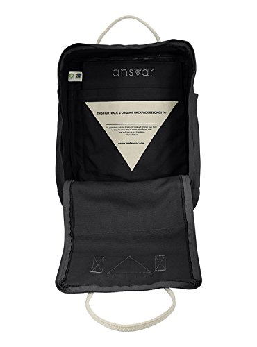 Ansvar II Rucksack aus Bio Baumwoll Canvas - Hochwertiger Damen   Herren Tagesrucksack aus 100  nachhaltigen Materialien - Wasserabweisend - Rucksack 