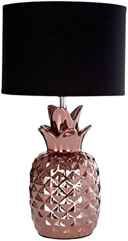 Copper Ceramic Wendi Table Lamp With Black Fabric Shade