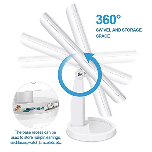 LED Kosmetikspiegel Tri-Falten Standspiegel Schminkspiegel mit Beleuchtung - 4