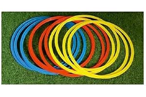 Little Fingers LF 56 Gymnastics Ring Set | Multicolour Agility Rings for Kids | Sports Training Rings for Coordination, Balance & Fitness Activities | Pack of 10 Rings (40 Dia)
