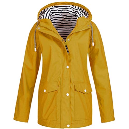 Preisvergleich Produktbild PAOLIAN Damen Regenjacke Strickjacke Mantel Einfarbig im Freien Wasserdichte Kapuze Regenmantel Winddicht Mantel Jacke
