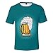 Produktbild Yvelands Damen 3-D Beer Festival Printing Rundhals Kurzarm T-Shirt Tops(Minzgrün,S)