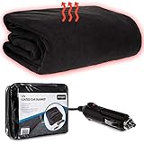 Fineway Couverture chauffante électrique 12 V pour voiture, camionnette, camion, voyage Taille 100 x 140 cm