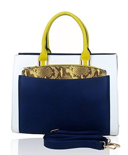 LeahWard® Ladies Fashion Designer Celebrity Tote Bag With Removable Pouch Women's Trendy Hot Selling Handbag With Long Strap CWS00313 (L PERIVINKLE)