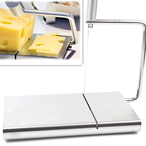 lzndeal Cortador de Queso,Máquina de Cortar Queso,con Material de Acero Inoxidable,Ideal para Cortar Jamón,Queso,Mantequilla,etc.con un Hilo de Acero,Muy Fácil de Usar.con 5 Hilos de Acero