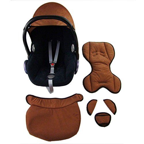 Babys-Dreams kompl. Ersatzbezug für Maxi-Cosi CabrioFix 7 tlg. Schwarz/Braun *NEU* Bezug für Babyschale Sommerbezug Cabrio Fix - 2