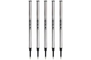 NEO+ Roller Ricariche, inchiostro nero (pacchetto di 5) compatibile con la maggior parte penne roller ricaricabili