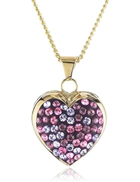 Crystelle Damen-Anhnger mit Kette Herz mit lila Swarovski Kristallen 42-45cm 500341127