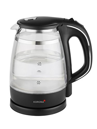 Korona – Doppelwandiger Wasserkocher 20610 I 1,0 Liter I LED Beleuchtung I 360 ° I 1600 W I Schwarz