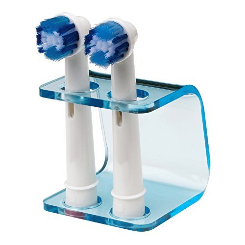 Cepillo de dientes eléctrico Seemii para cabezal, para 2 ó 4 cabezas de cepillo de dientes, transparente acrílico azul, para Oral B cabezas, tipo, plástico, natural, 2 Head Holder