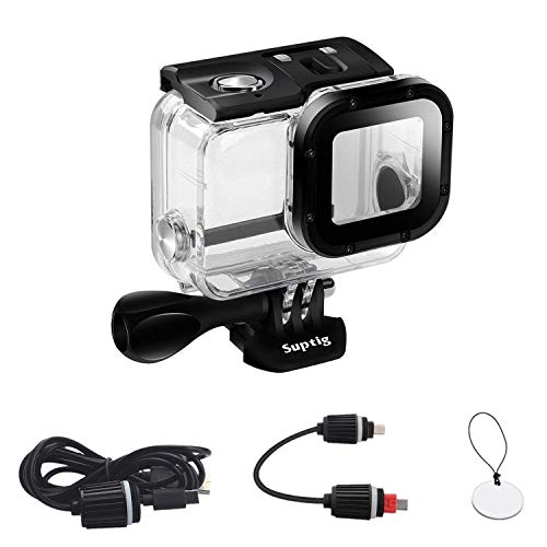 SupTig Fall Ersatz Wasserdicht Schutz Hülle Gehäuse für GoPro Hero 6 GoPro Hero 5 Sport Kamera für Unterwasser Laden Wasser nutzen, hitzebeständig bis 164 ft (50)