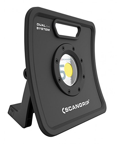 Scangrip LED-Akku-Arbeitsleuchte Nova 5 K C+R mit der 42 W COB Technologie und einem 5 m Kabel, gebaut nach Schutzart, 1 Stück, dunkelgrau/schwarz, 03.5443 - 3