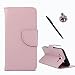 Produktbild Samsung Galaxy J3 ( 2016 ) Schutzhülle Leder Hülle, Alfort 3 in 1 Flip Fashion Design Dual Use Falten Premium PU Leder Flip Mappen Kasten Abdeckung für Samsung Galaxy J3 ( 2016 ) 5.0" ( Rosa ) + Netter Staub Stecker + Schwarz Stylus Pen