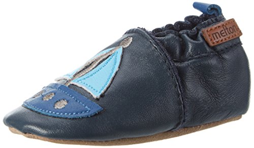 Melton Baby Jungen Krabbelschuh Segelboot aus Weichem Leder