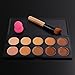 Chinatera 10 Colors Contour Face Cream Makeup Concealer Palette + 1Pcs Rosy Gourd Sponge Puff + 1Pcs Oblique Head Powder Brush