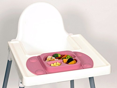 Mini easymat® für Hochstuhl und Travel Füttern. Tragbar Baby Saugnapf Teller & Tisch-Sets in 1 mit Deckel, klappbarer Seiten & Carry Fall. Kleine Sektionaltor Baby Teller perfekt für Baby Abstillen Alter 6 Monat + von Tots R Us - 9