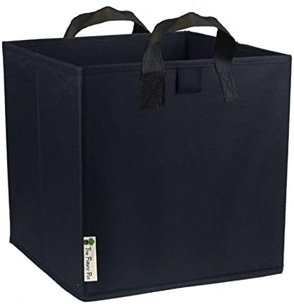 Hydroponics Fabric Pot Breathable Pots Container Grow Bag Plant Litre UK (10L, Black Square)