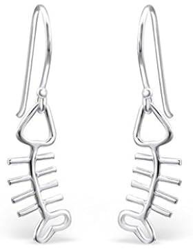 Silber Fischgräten Schlicht Ohrringe
