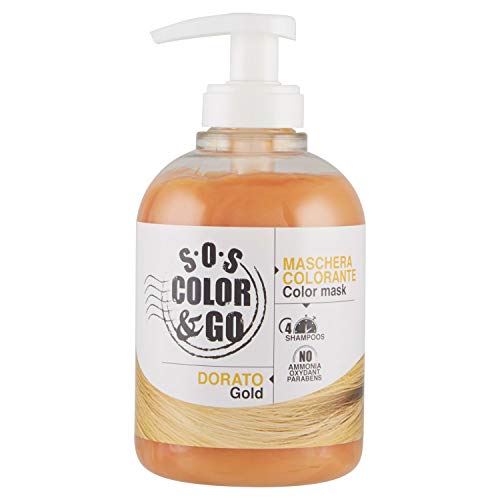 S.O.S COLOR & GO Maschera Colorante Riflesssante e ravvivante Dorato 300 ml