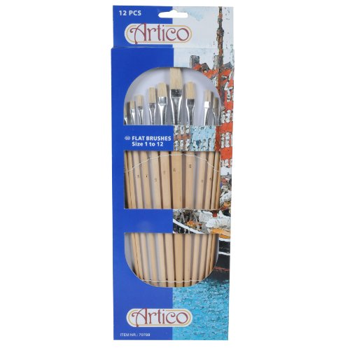 Flachborstenpinsel Set mit 12 Stck