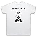 Spacemen 3® Logo Official Licensed Camiseta para Hombre, Blanco, Medium