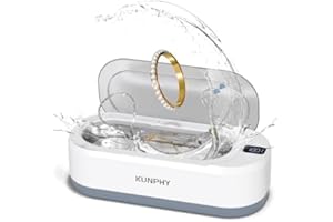 Kunphy Nettoyeur ultrasons, 48000 Hz Nettoyeur à Ultrasons 350 ML avec minuterie numérique, Ultrasonic Cleaner pour lunettes, bijoux, attelles dentaires, pièces de monnaie