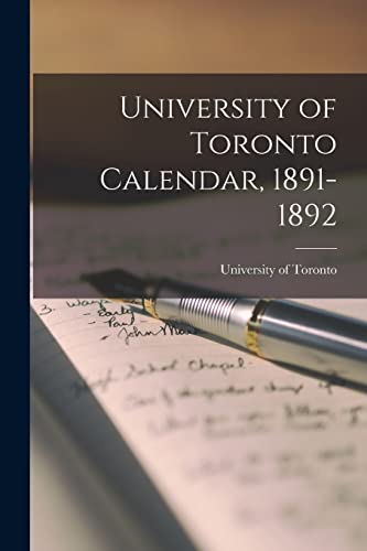 buy-university-of-toronto-calendar-1891-1892-book-online-at-low-prices