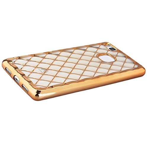 GrandEver Huawei P9 LiteWeiche Silikon Hülle Bumper Rückschale Schutzhülle Ultra Slim Rahmen Leicht Rückseite Schutz Backcover TPU Silicon Cover Tasche Soft Case Weich Handytasche Premium Handyhülle – Gold - 4