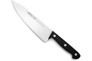 Arcos Coltello Chef in Acciaio Inossidabile 180 mm – Coltello da Cucina Professionale per Pulire e Tagliare Verdure – Manico Ergonomico in Poliossimetilene, Colore Nero, Serie Universal