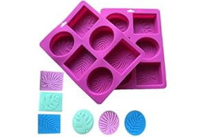 SIMUER 2pcs Stampi in Silicone per Sapone per Uso Alimentare, 6 formine, per Realizzare Cupcake, Muffin, Saponette Fai da te, Stampo per dolci fai da te, biscotti, cioccolato