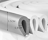 Kantenschutz Eckenschutz Baby Schutz aus Weichem Schaumstoff (NBR) 200 x 3.5 x 0.8 cm in Weiß Selbstklebend U-Form zum Selbst Zuschneiden - 5