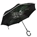 Produktbild Alaza Dark Maulkorb Katze grün Hat Krawatte seitenverkehrt Regenschirm Double Layer winddicht Rückseite Regenschirm